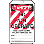 Lockout Safety Tags, Danger; Do not operate, SAU778, 25 Pack-Language - English