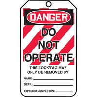 Lockout Safety Tags, Danger; Do not operate, SAU778, 25 Pack-Language - English