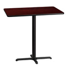 Flash Furniture 30'' x 42'' Rectangular Laminate Table Top, Mahogany with 22'' x 30'' Bar-Height Table Base (XUMA3042T2230B)-Bar Height Hospitality Table