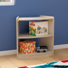 Flash Furniture Bright Beginnings Commercial Grade Bow Front 2 Tier Wooden Classroom Open Corner Storage Unit, Safe - Natural-Natural Finish Engineered Birch Plywood