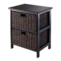 Winsome Omaha Storage Rack with 2 Foldable Baskets, Black-Simple with plenty of storage for this Omaha Storage Rack with Foldable Baskets.