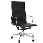 Nicer Furniture Group Style High Back Executive Chair - Black-Top grain leather on surface of seat and back. Foam Molded Seat and Back