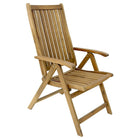 Cathay Importers Acacia Wood Five-Position Folding Arm Chair, Natural (EC-20-0005)-Folding arm chair