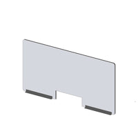 Mark Maker Modular Sneeze Guard Front - 42" W x 23.5" H panel 1/4" Clear Acrylic -2 12" aluminum bottom rails - with 4"x12" pass-Attach modular panel sides to extend the length of your divider using Plastic Living Hinges (Flex Hinges).