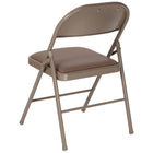 Flash Furniture HERCULES Series Double Braced Vinyl Folding Chairs - Beige - 4 Pack-.5" Thick Padded Seat with CAL 117 Foam