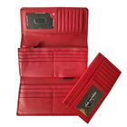Club Rochelier Ladies Clutch Wallet with Checkbook & Gusset - Red-2 ID windows