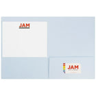 JAM Paper Premium Paper Cardstock Two Pocket Presentation Folders, Baby Blue, 100 Pack (28876674B)-2 pocket