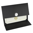 St. James Document/Certificate Holders - Silver Award Seal with Blue Ribbon - Black - 5 Pack-Easy to insert any letter size (8-1/2" x 11") documents into the die-cut corner slots