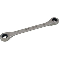Gray Tools 12mm X 13mm Double Box End, Fixed Head Ratcheting Wrench, Stainless Steel Finish-Size: 12 x 13mm