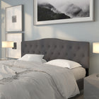 Flash Furniture Cambridge Tufted Upholstered King Size Headboard - Dark Grey Fabric-Button Tufted with Diamond Pattern Stitching