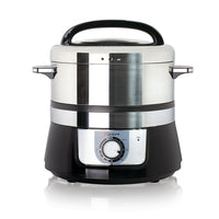 Euro Cuisine FS3200 Food Steamer with Mechanical Timer, Stainless Steel-Built-in 90 Minute mechanical Timer with power indicator light; Auto shut-off function when the time is done