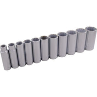 Gray Tools 11 Piece 3/8" Drive 12 Point SAE, Deep Chrome Socket Set, 3/8"-1"-Contains Sizes: 3/8", 7/16", 1/2", 9/16", 5/8", 11/16", 3/4", 13/16", 7/8", 15/16", 1".