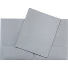 Merangue Twin Pocket Portfolio - Letter-Size - Grey-Grey leatherine paper cover. Solid colour on exterior and interior.