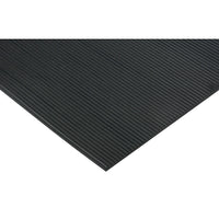 Zenith Safety Fine Ribbed Mats, Wiper, 75' x 4' x 1/8", Black-Colour: Black