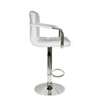 Nicer Furniture Hexagrid Swivel Hydraulic Bar Stool with Arms - White - 2 Pack-Swivels 360 Degrees. Stainless Steel Frame, suite any settings from kitchen counter, home bar to office.