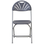 Flash Furniture HERCULES Series Charcoal Plastic Fan Back Folding Chair-Plastic Folding Chair