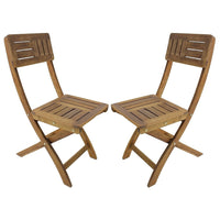 Cathay Importers Folding Side Chairs, Acacia Wood, Natural, 2 Pack-Side chair