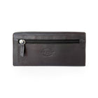 Club Rochelier Ladies Expander Clutch Wallet - Brown-Interior Features: 15 credit card slots, 3 slot pockets, ID window, 2 gusset pockets, 1 zippered pocket