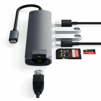 Satechi Type-C Slim Multiport with Ethernet Adapter - Space Grey-USB-C Slim Multi-Port with Ethernet Adapter