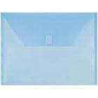 JAM Paper Plastic Envelopes with VELCRO Brand Closure, Letter Booklet, 9.75 x 13, Blue Poly, 12 Pack (218V0BU)-Blue