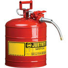 Justrite Type II AccuFlow Safety Cans, 5/8", 1 Gal, Red-AccuFlow™ exclusive Safe-Squeeze® trigger mechanism allows for smooth flow and accurate pouring