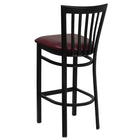 Flash Furniture HERCULES Series Black School House Back Metal Restaurant Barstool - Burgundy Vinyl Seat-Burgundy Vinyl Upholstered Seat