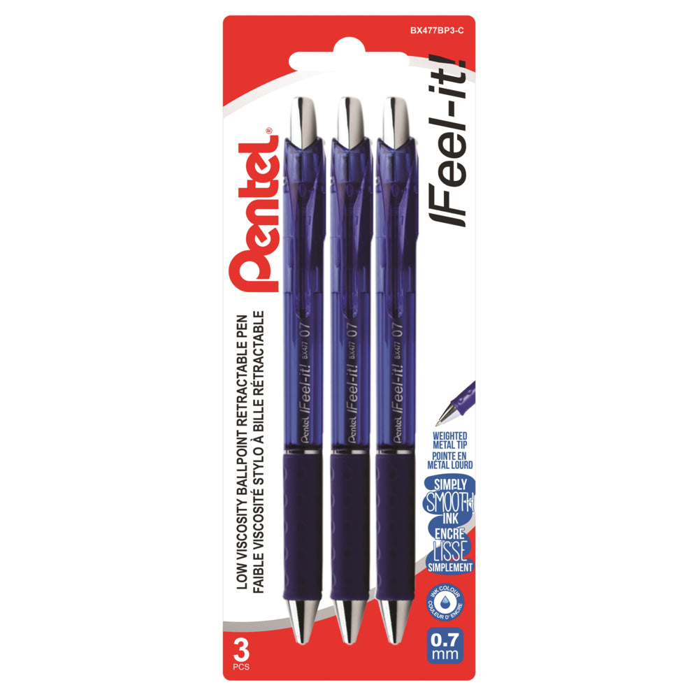 Pentel Feel-It! Retractable Ballpoint Pen Blue Ink