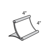 Azar Displays 4" x 4" Curved Counter Metal Sign Holder (300885)-Used to display graphics