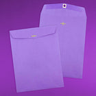 JAM Paper 9 x 12 Open End Catalog Envelopes with Clasp Closure, Brite Hue Violet Purple Recycled, 100 Pack (900906767)-Material: paper