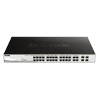 D-Link Smart Managed 24-Port Gigabit PoE Switch with 4 Combo SFP Slots (DGS-1210-28MP)-Smart Managed PoE Switch with 370W PoE Budget