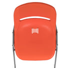 Flash Furniture HERCULES Series Orange Ergonomic Shell Stack Chair with Grey Frame-Double Support Braces