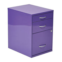 OSP Designs HPBF-512 22" Storage File Cabinet, Purple-Pencil drawer, standard and file drawers