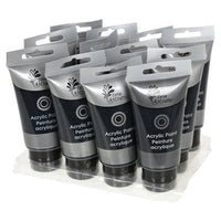 Time 4 Crafts 75ml Acrylic Paint, 6.75 x 6 inches, Pack of 12, Black-Set: includes a total of 12 vibrant, richly pigmented acrylic paint tubes (all in the same color), perfect for art teachers, hobbyists, professionals, hospitals, daycares, workshops