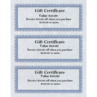 St. James Regent Gift Certificates - 24 lbs. - 3 2/3 x 8 1/2" - Blue - 75 Pack-Blue 24 lb bond paper certificates