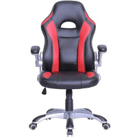 TygerClaw Executive High Back Gaming Style Chair, Adjustable Arms, Black/Red (TYFC21029)-Upholstered in soft and durable Smooth Black PolyUrethane(PU) & PolyVinyl Chloride(PVC) Leather