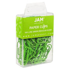 JAM Paper Coloured Standard Paper Clips, Small, Lime Green, 100 Pack (21830624)-Lime green