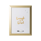 MasterVision Magnetic Dry-Erase Quote Board - "LOL" Quote - Gold Metallic Frame - 18" W x 24" L-Magnetic steel dry erase surface is suitable for frequent use