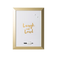 MasterVision Magnetic Dry-Erase Quote Board - "LOL" Quote - Gold Metallic Frame - 18" W x 24" L-Magnetic steel dry erase surface is suitable for frequent use