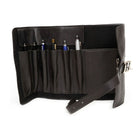 Ashlin TERAMO 6 Pen-Rollup Case - Black-One zippered pocket  can be used as a small change pocket.