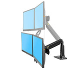 North Bayou 22"-27" Gas-Strut Desktop Dual Monitor Arm with USB Port - Black (F27-B)-Weight Capacity: 13.2 to 26.4 lbs