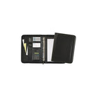 Hilroy Executive Double-Booster Ring Binder, Black-Features include expandable filing pocket, two document pockets, pen loop, credit card slots and clear ID pocket