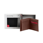 Champs Black Label Leather RFID Flip-up Passcase Wallet, Tan-Easy access ID window