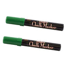 Marvy Uchida Broad-Point Liquid Chalk Markers - Erasable - Dustless - Green - 2 Pack-Colour: Green