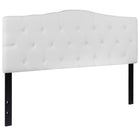 Flash Furniture Cambridge Tufted Upholstered Queen Size Headboard - White Fabric-Panel Headboard