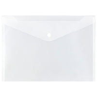 JAM Paper Plastic Envelopes with Snap Closure, Letter Booklet, 9.75 x 13, Clear Poly, 12 Pack (218S0CLG)-Clear