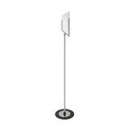 Futech Letter Size Floor Sign Holder 11"W x 8-1/2"H, Stainless Steel-Colour: Black Base, Stainless Steel Post