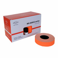 Eddie's Motex MX6600 S-Plus 2 Lines 8 Ch Permanent Labels - Orange - 20 Pack-MX 6600 S-Plus Permanent Labels