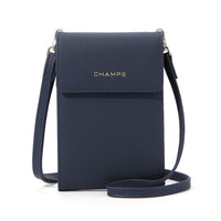 Champs RFID Blocking Smartphone Bag - Navy-Material: Faux Leather