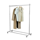 Futech A02L Rolling Garment Rack, 42"W x 43"-68"H, Chrome Rod / Silver Base, Metal-Height adjustable from 43"H to 68"H