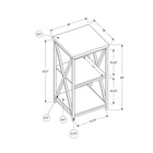 Monarch Specialties 3595 Accent Table - 26"H/Black Marble/Black Metal-1 Year Limited Manufacturer Warranty
